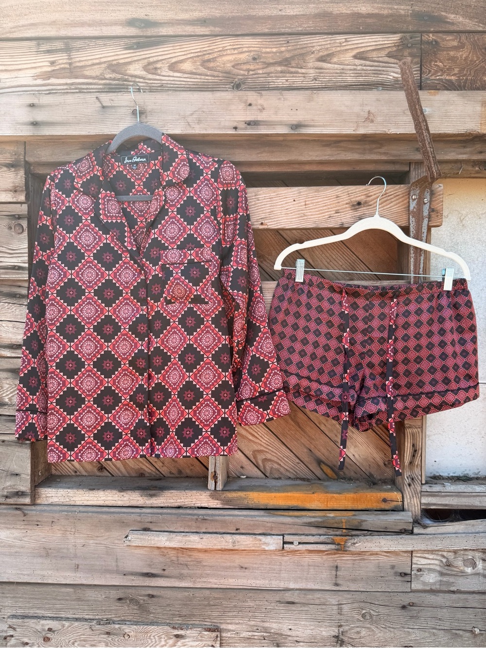 NWOT Sam Edelman Red and Black Printed Pajama Set